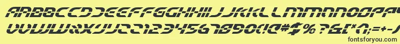 Шрифт StarfighterBetaBoldItalic – чёрные шрифты на жёлтом фоне