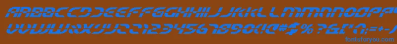Шрифт StarfighterBetaBoldItalic – синие шрифты на коричневом фоне