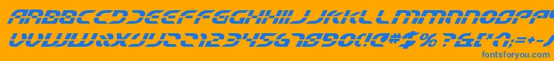 フォントStarfighterBetaBoldItalic – オレンジの背景に青い文字