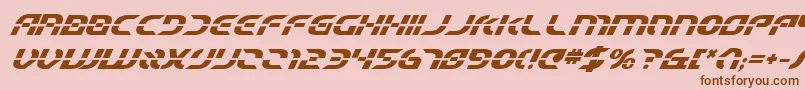 Шрифт StarfighterBetaBoldItalic – коричневые шрифты на розовом фоне