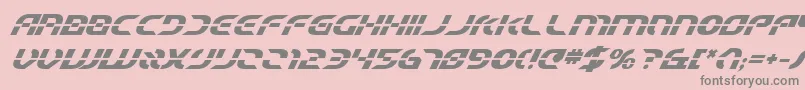 StarfighterBetaBoldItalic-fontti – harmaat kirjasimet vaaleanpunaisella taustalla