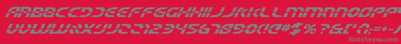フォントStarfighterBetaBoldItalic – 赤い背景に灰色の文字