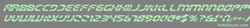 StarfighterBetaBoldItalic-Schriftart – Grüne Schriften auf grauem Hintergrund