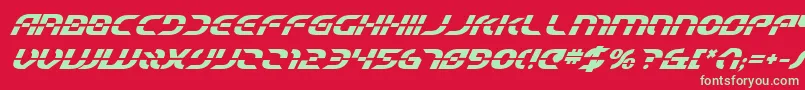 フォントStarfighterBetaBoldItalic – 赤い背景に緑の文字