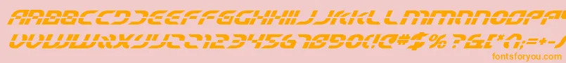 Шрифт StarfighterBetaBoldItalic – оранжевые шрифты на розовом фоне