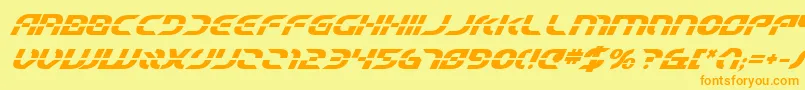 Шрифт StarfighterBetaBoldItalic – оранжевые шрифты на жёлтом фоне