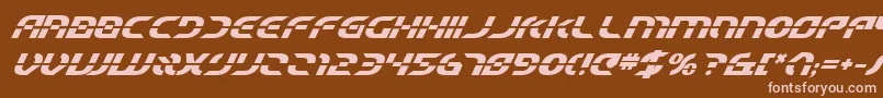 StarfighterBetaBoldItalic-fontti – vaaleanpunaiset fontit ruskealla taustalla