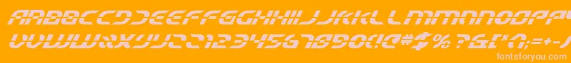 StarfighterBetaBoldItalic-Schriftart – Rosa Schriften auf orangefarbenem Hintergrund