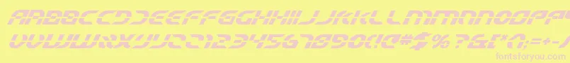 StarfighterBetaBoldItalic Font – Pink Fonts on Yellow Background