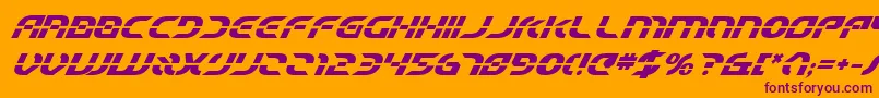 StarfighterBetaBoldItalic Font – Purple Fonts on Orange Background