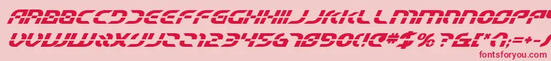StarfighterBetaBoldItalic-Schriftart – Rote Schriften auf rosa Hintergrund
