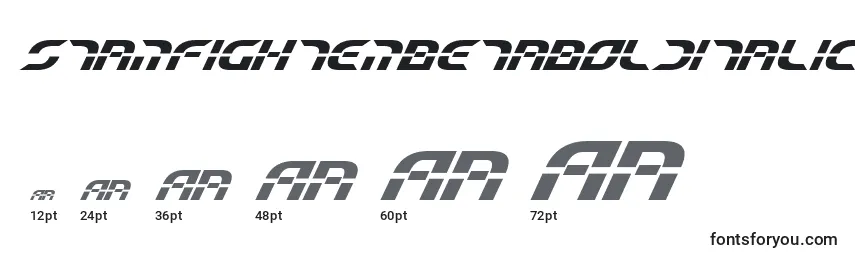 StarfighterBetaBoldItalic Font Sizes