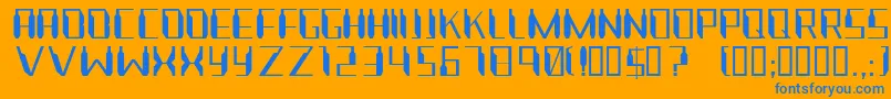 Nanonaut Font – Blue Fonts on Orange Background