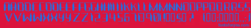 Nanonaut Font – Blue Fonts on Red Background