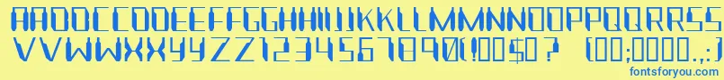 Nanonaut Font – Blue Fonts on Yellow Background