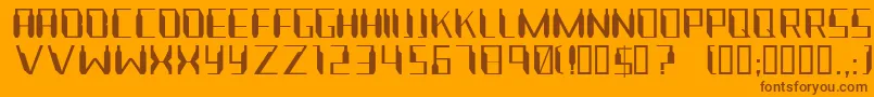 Nanonaut Font – Brown Fonts on Orange Background