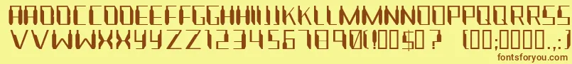 Nanonaut Font – Brown Fonts on Yellow Background