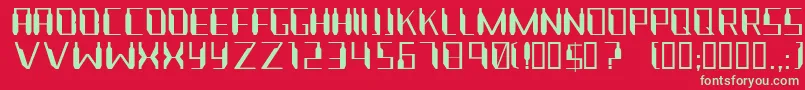 Nanonaut Font – Green Fonts on Red Background
