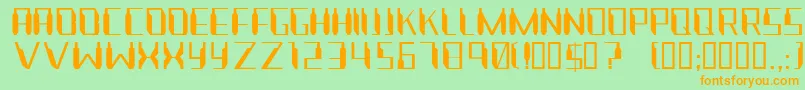 Nanonaut Font – Orange Fonts on Green Background