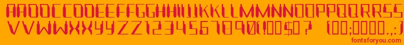 Nanonaut Font – Red Fonts on Orange Background