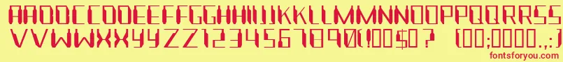 Nanonaut Font – Red Fonts on Yellow Background