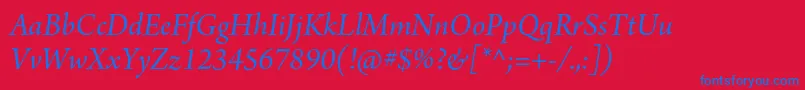 ArnoproItalicsubhead Font – Blue Fonts on Red Background