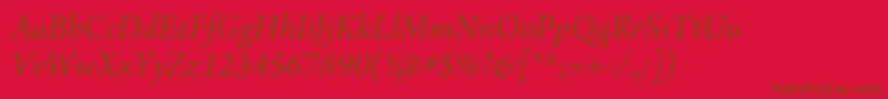 ArnoproItalicsubhead Font – Brown Fonts on Red Background