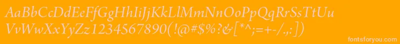 ArnoproItalicsubhead Font – Pink Fonts on Orange Background