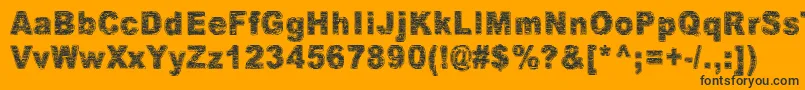 Villasukat Font – Black Fonts on Orange Background