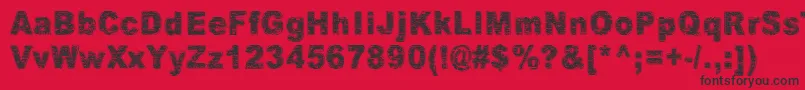 Villasukat Font – Black Fonts on Red Background