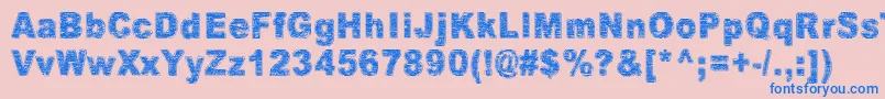 Villasukat Font – Blue Fonts on Pink Background