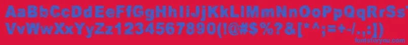 Villasukat Font – Blue Fonts on Red Background