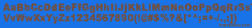 Villasukat Font – Brown Fonts on Blue Background