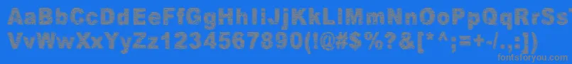 Villasukat Font – Gray Fonts on Blue Background