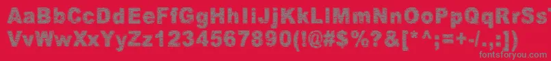 Villasukat Font – Gray Fonts on Red Background