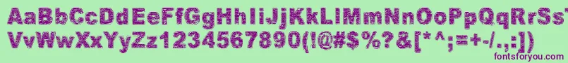 Villasukat Font – Purple Fonts on Green Background
