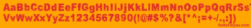 Villasukat Font – Red Fonts on Orange Background