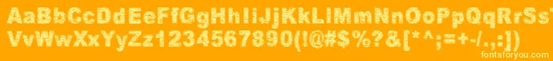 Villasukat-fontti – keltaiset fontit oranssilla taustalla