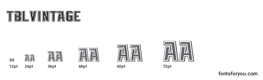 TblVintage Font Sizes
