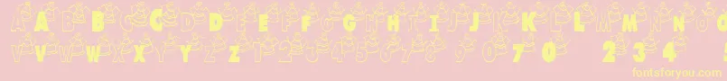 Losangeles Font – Yellow Fonts on Pink Background