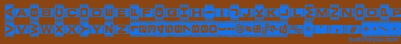 Veden ffy Font – Blue Fonts on Brown Background