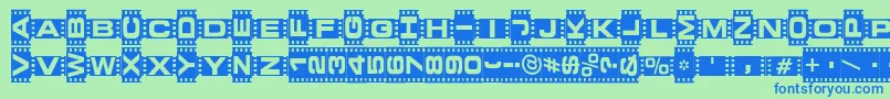 Veden ffy Font – Blue Fonts on Green Background