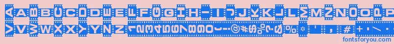 フォントVeden ffy – ピンクの背景に青い文字