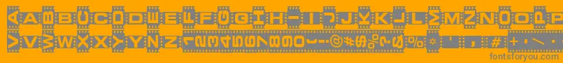 フォントVeden ffy – オレンジの背景に灰色の文字