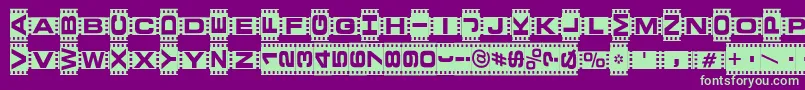 Fonte Veden ffy – fontes verdes em um fundo violeta