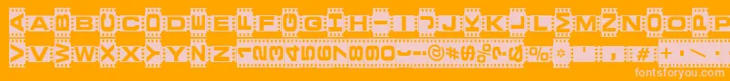 Veden ffy Font – Pink Fonts on Orange Background