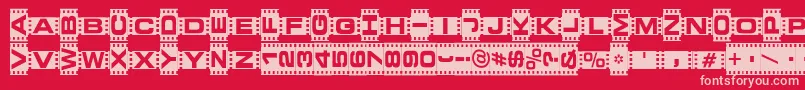 Veden ffy Font – Pink Fonts on Red Background