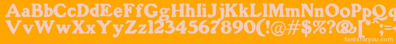 Gorilla Font – Pink Fonts on Orange Background