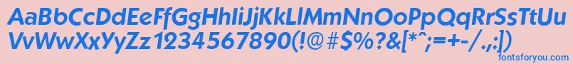 KoblenzserialBolditalic-Schriftart – Blaue Schriften auf rosa Hintergrund