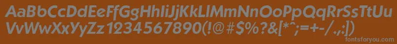 KoblenzserialBolditalic-Schriftart – Graue Schriften auf braunem Hintergrund